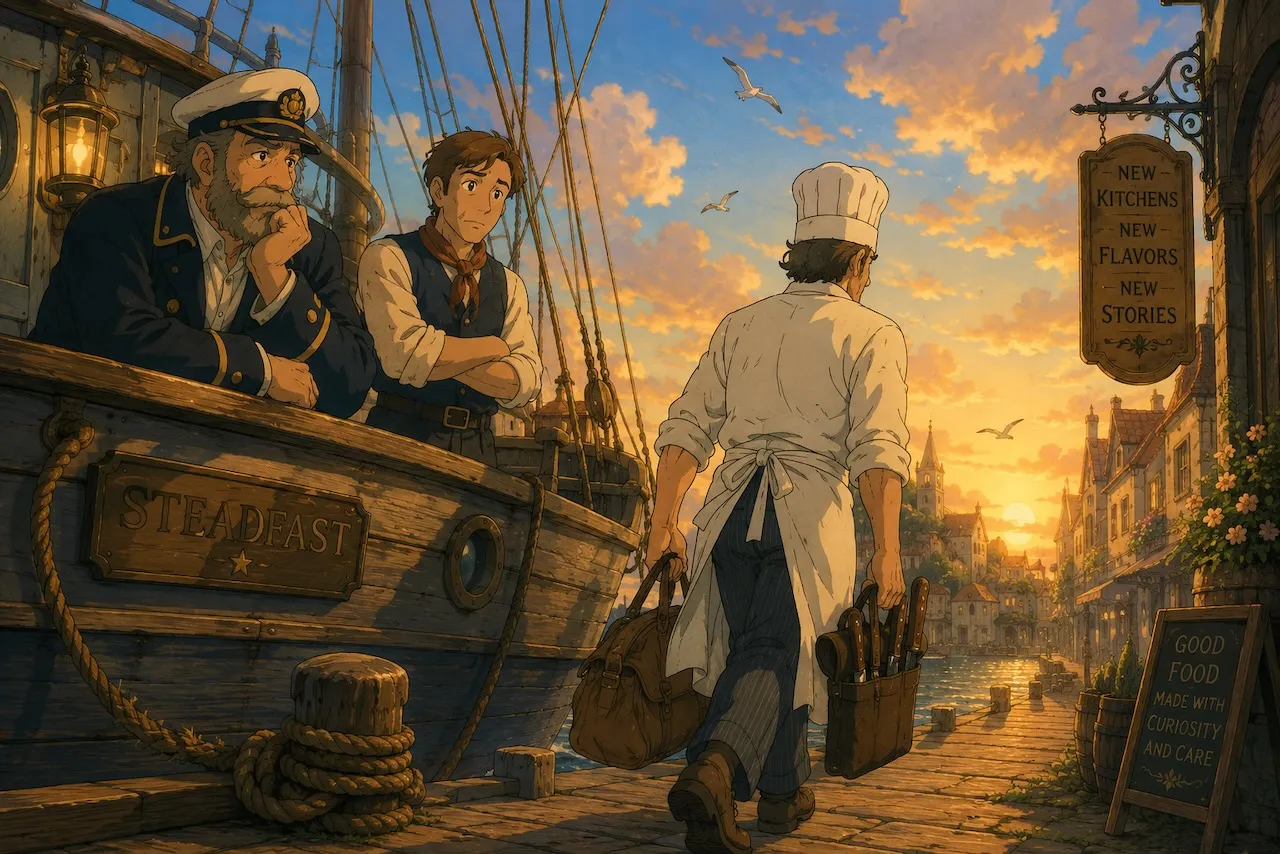 The cook leaves